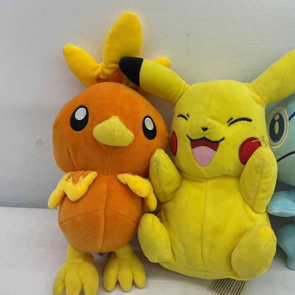 Pokemon Stuffed Animal Plush Toy Lot Pikachu Torchic Ball - Picture 3 of 6